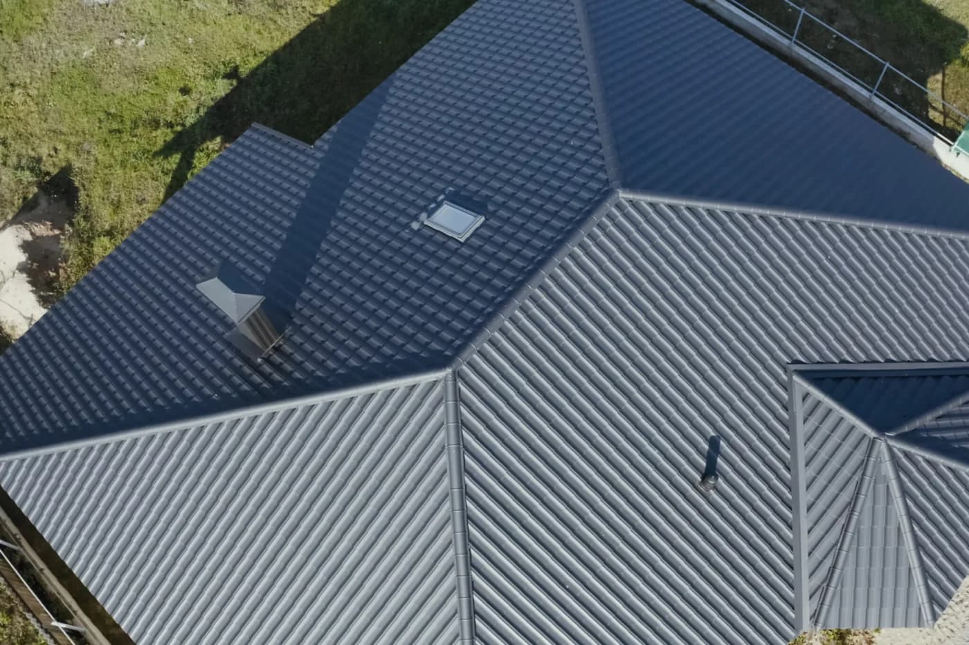 Corrugated Metal Roof And Metal Roofing. Modern Roof Made Of Met