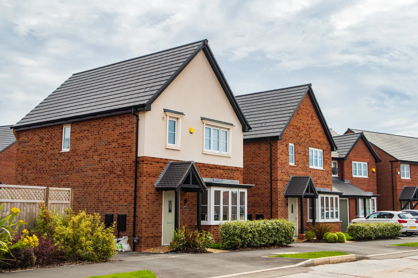 Amazing stone-coated steel roofs on suburban homes