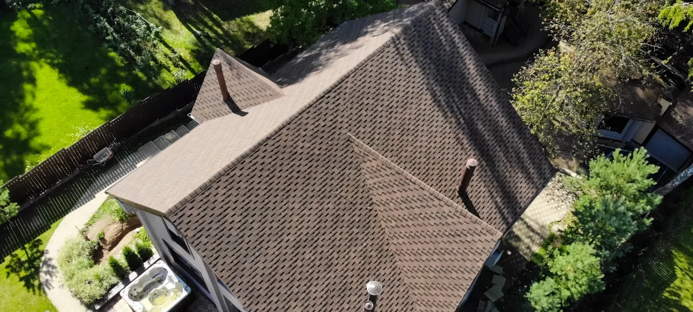 Aerial view of a tile roof on a home in Tampa, FL | Universal Roof & Contracting