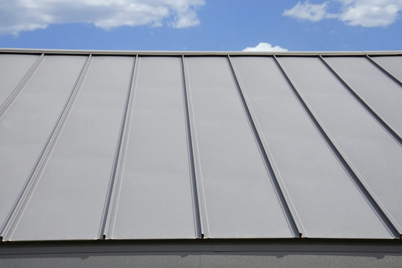 Standig Seam Metal Roof On Sky Background Standig Seam Metal Roof On Sky Background