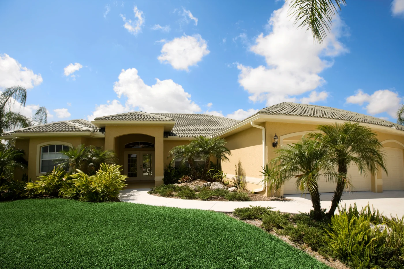 Condo development with tile roofing