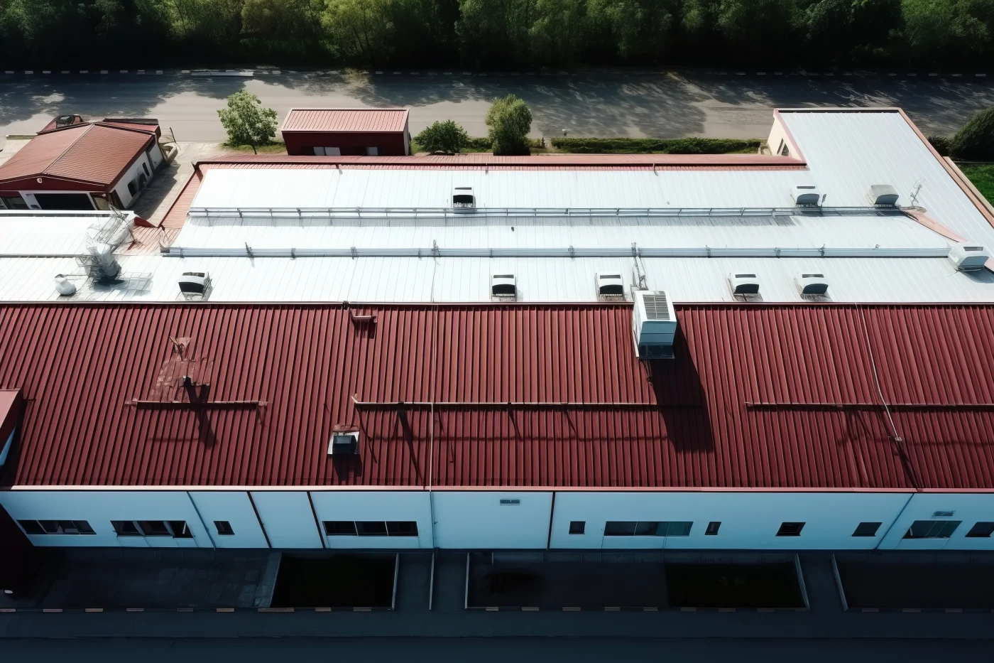 Overhead Glimpse Ventilated Flat Shingle Roof Covering Industrial Edifice Commercial Roof Universal Roof