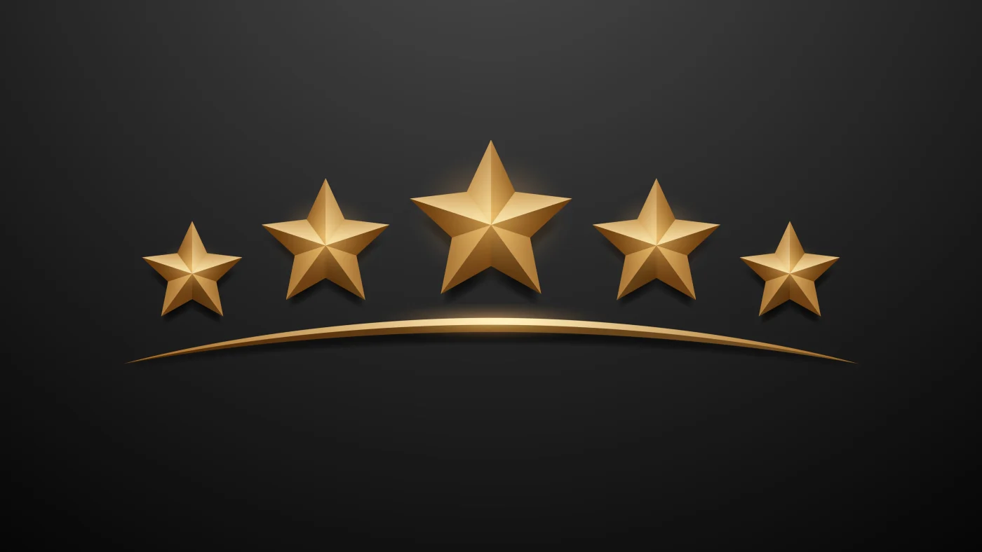 Meticulous Roofing Services | Central Florida And Jacksonville | Universal Roof And Contracting Basic Five gold stars against a black background.